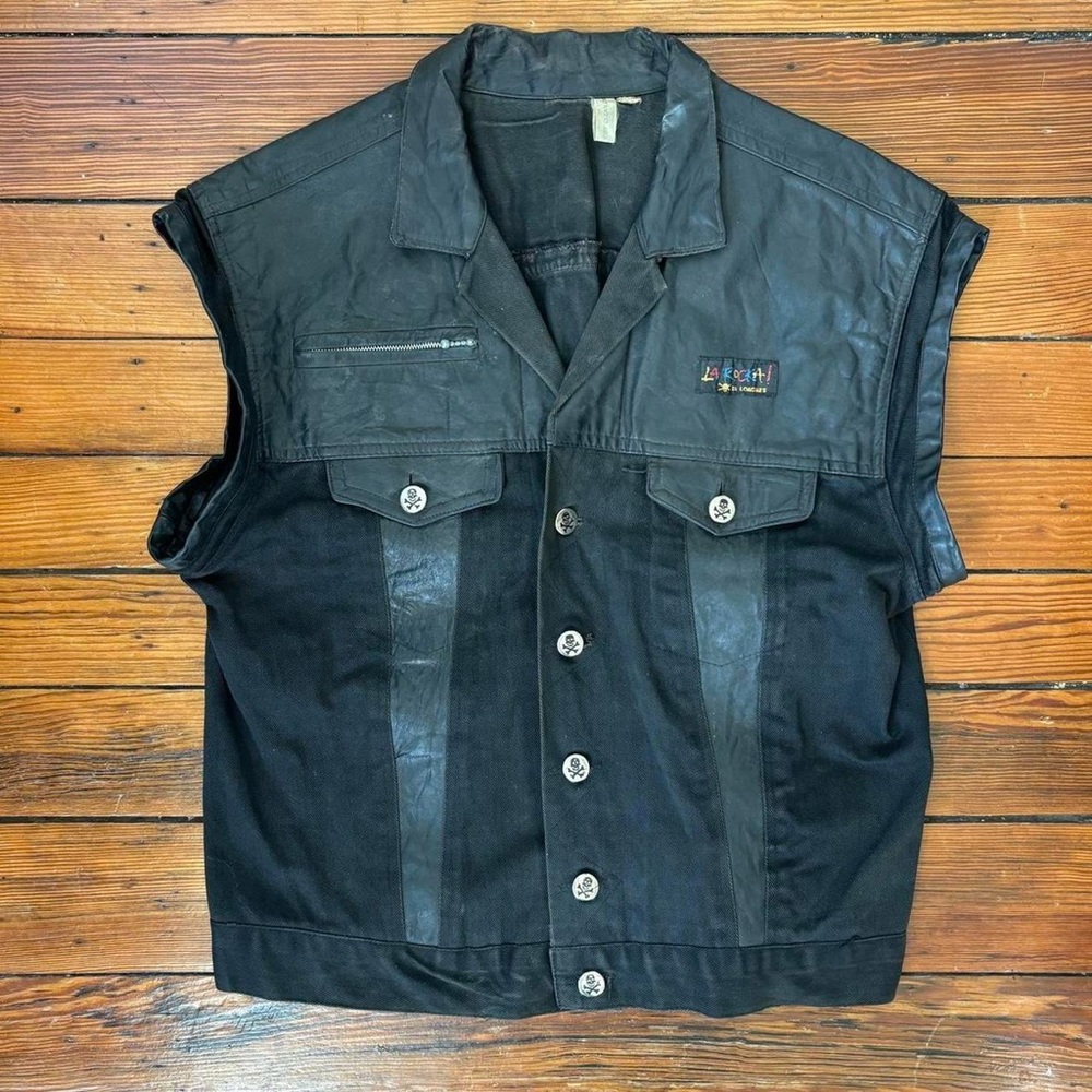 Rare vintage 1980s/ 1990s Kings Road Johnsons, La Rocka punk leather vest